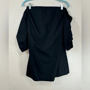 1. State Black Off The Shoulder Mini Dress Ruched Sleeves Women’s Small